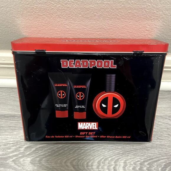 NWT Dpool By Marvel Set for Men Eau de Toillete+Shower Gel+After Shave - Picture 2 of 4